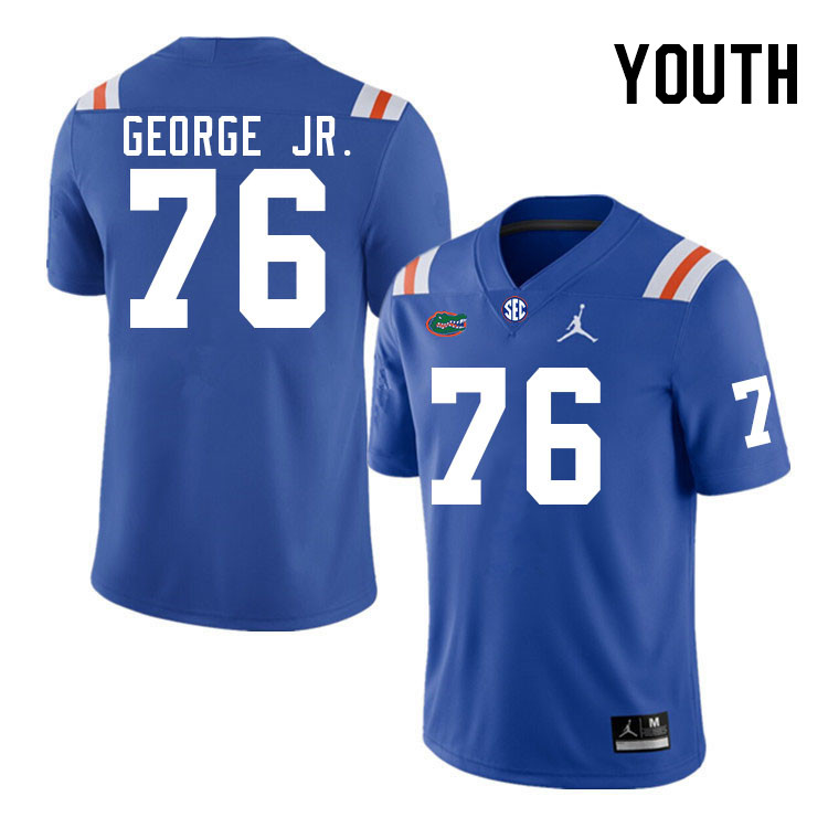 Youth #76 Damieon George Jr. Florida Gators College Football Jerseys Stitched-Retro